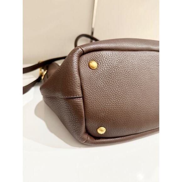 Prada Bruciato Vitello Daino Leather Large Shopper Tote Bag with Shoulder Strap - Picture 8 of 14